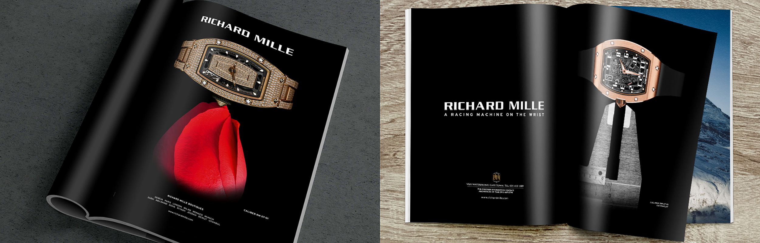 Toast have been artworking the adverts for Richard Mille EMEA campaigns