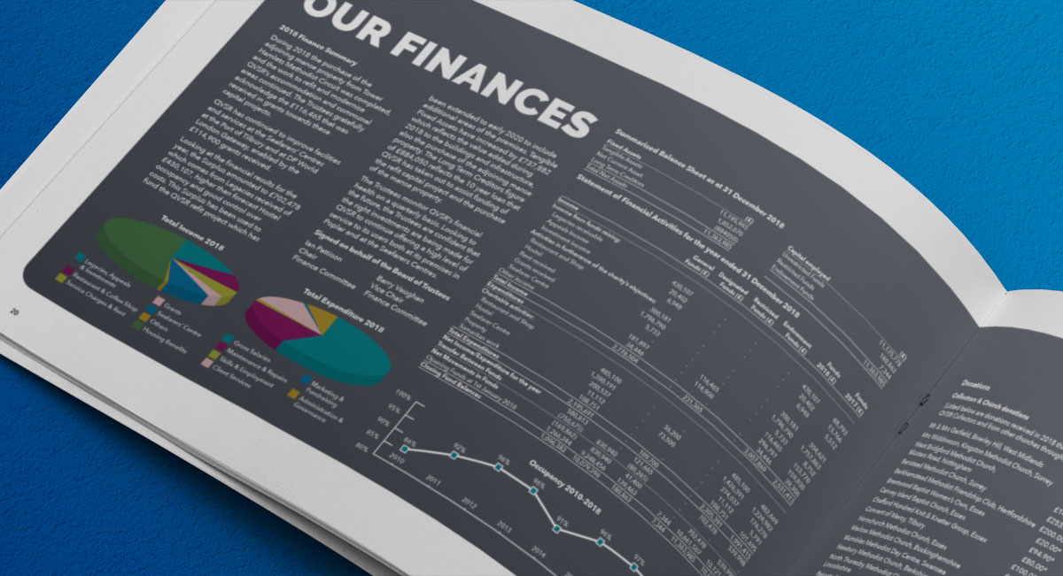 annual review design - financial pages