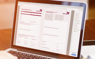 Digital form displayed on a laptop